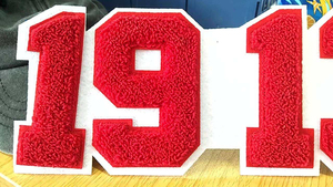 OEM High Quality Chenille Patches Custom Fabric <b>Iron</b>-<b>on</b> Laser Cut <b>Number</b> Letters Garments Sew-<b>On</b> Patches For Sale - Product Image 4