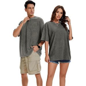 Best Selling Acid Wash Graphic T Shirt Screen Printed Heavyweight Cotton Oversized Streetwear Apparel Factory - Product Image 2