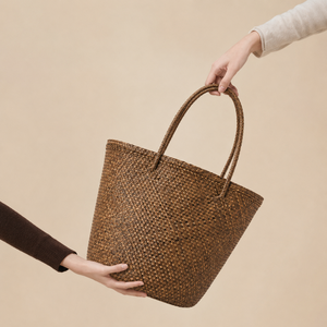 Bolso de Mano de Paja Ecológico de Color Sólido, Estilo Bohemio, con Cierre Abierto, para la Playa, Compras Diarias, Viajes, para Mujer - Product Image 1