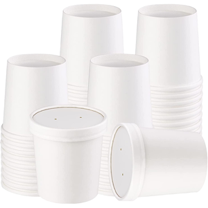 Fournisseur en gros de gobelets à crème glacée jetables en papier, contenants à paroi simple avec couvercles pour desserts à emporter - Product Image 1