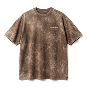 Camiseta de Moda con Lavado Ácido Personalizada para Hombre, Estilo Vintage, Estampada, de Algodón, para Verano, Informal, Estilo Urbano - Product Image 1