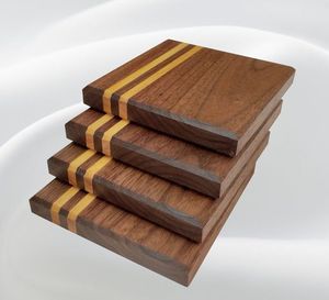 Juego de Posavasos de Madera Natural, Diseño Rectangular Hecho a Mano, Accesorio de Cocina Duradero, Estilo Clásico H a CRAFT - Product Image 2