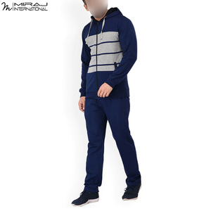 2026 Comfortable Premium Quality <b>Men</b>’s Active Tracksuits Contrast Striped Design Zip-Up Hoodie & Comfortable Trousers - Product Image 3