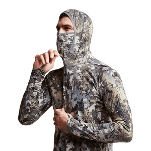 Haut de performance camouflage pour homme avec demi-zip et capuche intégrée, masque facial intégré, respirant, pour la chasse et les activités de plein air - Product Image 5
