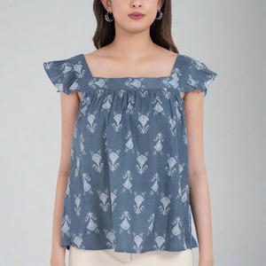 Haut sans manches en coton Paisley pour femme, qualité excellente, respirant, écologique, coupe ajustée décontractée, style A-line, idéal pour l'été, prix compétitif - Product Image 1