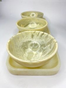 Ensemble de service artisanal en résine pour fruits secs, avec plateaux et bols en époxy de qualité supérieure, motif ange, écologique, pour cadeaux, vaisselle décorative, pour la maison et les fêtes - Product Image 1