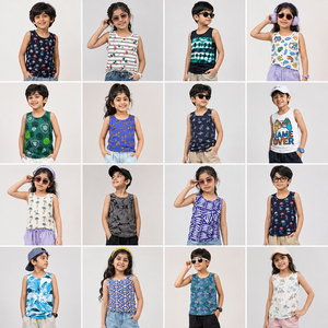 เสื้อกล้ามเด็กขายส่งจากโรงงานบังกลาเทศ สินค้าส่วนเกิน ลายพิมพ์ทั่วตัว เสื้อกั๊กเด็กแขนกุด สินค้าคงคลังเสื้อผ้าเหลือใช้ - Product Image 6
