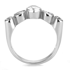 TK3697-High Polished Stainless Steel <b>Ring</b> with AAA Grade CZ Clear-Dishes & <b>Plates</b> - Product Image 3