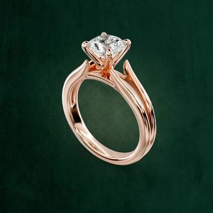Bague Trilogie Vivienne en Or Massif 18K avec Pierre Précieuse Taillée Poire et Sertissage à Griffes Est-Ouest - Product Image 1
