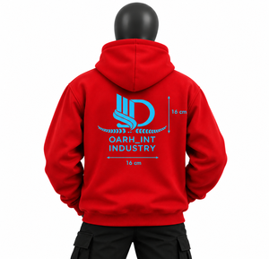 <b>Red</b> Men's Hooded Fleece <b>Hoodie</b> Regular Fit Front Logo Pocket Design Casual Winter Wear OEM Service Breathable Customized - Product Image 2
