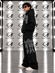 Direct Factory Men’s Gothic <b>Graphic</b> <b>Zip</b> <b>Up</b> <b>Hoodie</b> Tracksuit Oversized Streetwear Baggy Sweatpants Two Piece Set Custom Sweatsuit - Product Image 3