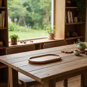 ถาดเสิร์ฟไม้บีชทรงรีสไตล์ญี่ปุ่น สำหรับเสิร์ฟกาแฟ นม ขนม เค้ก ชีส ผลไม้ อาหาร สำหรับเด็ก - Product Image 2