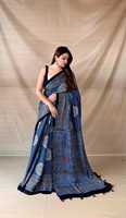 Saree Sutra Tradisional Wanita India Dengan Desain Cetak Digital Motif Burung Merak Untuk Acara Pernikahan Semua Musim