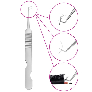 Pinzas para Pestañas de Precisión, Pinzas de Acero Inoxidable para Aplicación e Isolación de Extensiones de Pestañas - Product Image 5