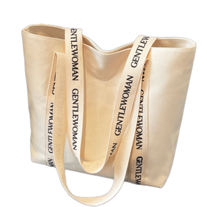 Sac fourre-tout en toile avec impression de lettres en rotin, écologique, pour la décoration des fêtes, les cadeaux, les trajets quotidiens, le shopping, tendance, fabriqué au Vietnam - Product Image 1