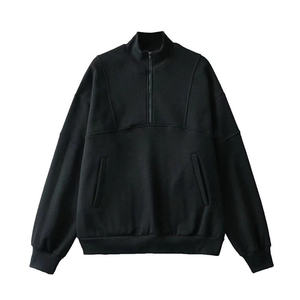 Sudadera con media cremallera y cuello alto de forro polar 2026 al por mayor, chaqueta con logo personalizado, OEM, pedido a granel, ropa deportiva informal - Product Image 6