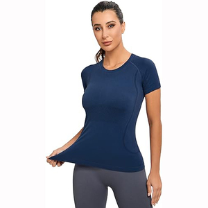 Camiseta de entrenamiento larga para mujer, corte holgado, ropa deportiva para gimnasio, entrenamiento deportivo, correr y uso diario - Product Image 4