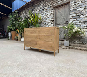 Juego de dormitorio estilo rústico francés, mesa de comedor de madera antigua, madera maciza de roble, nogal, aliso, acacia y pino de Vietnam. - Product Image 4