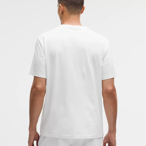 T-shirt en jersey de coton blanc pour homme, coupe classique, col rond, manches courtes, décontracté, avec motif, anti-UV, respirant, séchage rapide, tricoté - Product Image 3