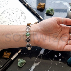 Divine Solutions Money Magnet Golden Obsidian 10mm <b>Beads</b> <b>Bracelet</b> with Peace Design Unisex Gift - Product Image 4