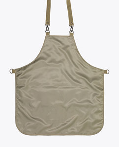 Tablier en toile bleu sarcelle avec poches en cuir marron et bretelles réglables – Conception durable pour la cuisine - Product Image 4