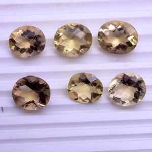 Quartz Citron Naturel Bio, Pierre Précieuse Jaune à Coupe Ovale Diamantée, 14mm 16mm, Pierres Précieuses en Vrac, Prix de Gros pour la Bijouterie - Product Image 1