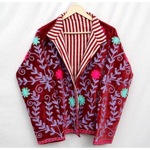 Designer Clothes Velvet Bomber <b>Jacket</b> Embroidery Pattern New <b>Chinese</b> Style Coat Outdoor Wear Reversible Breathable Eco-Friendly - Product Image 2
