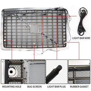 Griglia Cromata e Nera Aggiornata con Striscia Luminosa e Sistema di Illuminazione per Camion Volvo VNL 2004-2017 - Product Image 4