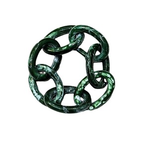 <b>Amber</b> Tortoiseshell Resin Napkin <b>Rings</b> Interlocking Circle Design Elegant Table Decor - Product Image 2