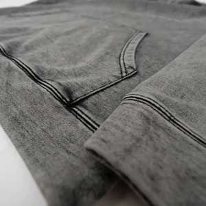 Sweat à capuche streetwear en gros, 100% coton éponge, délavé à l'acide, avec strass personnalisés, effet soleil délavé, unisexe - Product Image 4