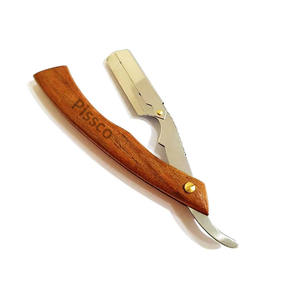 มีดโกนเหล็กกล้าไร้สนิมแบบพับได้ ใบมีดตรง สำหรับช่างตัดผม - Product Image 2