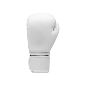 White Leather Boxing Gloves Full Finger Velcro Wrist Closure For Adults 14 Years & Up Unisex Martial Arts Use - Product Image 6
