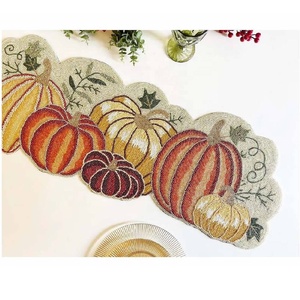 High Quality Pumpkins Glass Beaded <b>Table</b> <b>Runner</b> Beaded Fall <b>Runner</b> for Dining <b>Table</b> Perfect for Halloween Christmas & Easter - Product Image 1