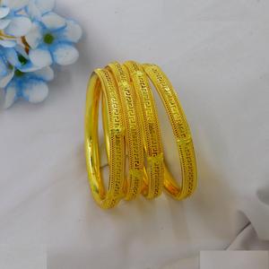 African Gold Plated Fancy Bracelet Bangle Premium Quality Dubai Special Gold Plated 4 PC Brass Bangles for Women & <b>Bridal</b> Girls - Product Image 6
