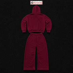 Conjunto Deportivo Color Granate para Hombre, Sudadera con Cierre Completo y Pantalones Jogger, Dos Piezas, Ropa Casual Deportiva, Suave - Product Image 6