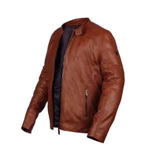Blouson en cuir haut de gamme unisexe, style streetwear, vêtement d'extérieur d'hiver, en cuir souple et durable, coupe ajustée, OEM ODM - Product Image 4