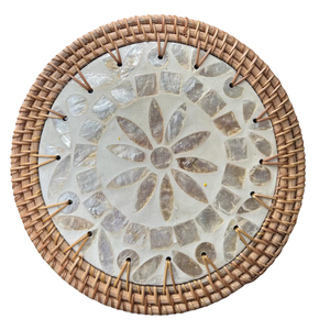 Mantel Minimalista de Ratán con Incrustaciones de Conchas, Tejido a Mano, para Cocina de Estilo Escandinavo - Product Image 2