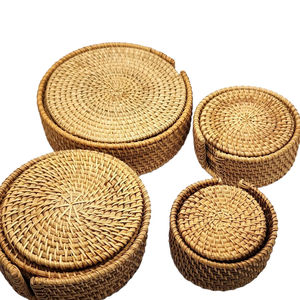 Posavasos Redondo Simple de Ratán, Protector de Mesa Tejido a Mano, Ideal para Hogar, Comedor, Cafetería, Té y Uso Elegante y Funcional - Product Image 1