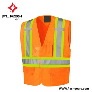 Chaqueta DE SEGURIDAD reflectante con múltiples bolsillos transpirable de malla de alta visibilidad personalizada para deportes al aire libre Jogging trabajo construcción peatonal - Product Image 5