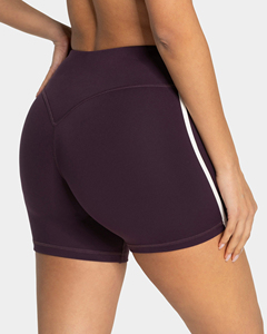 Shorts Deportivos Chic de Cintura Alta para Mujer, Ajuste Delgado, Efecto Levanta Glúteos, Sensación de Segunda Piel, Diseño Liso, Prenda Exterior - Product Image 4