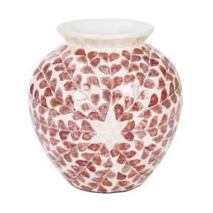 Vase décoratif écologique en nacre, motif incrusté à la main, best-seller, décoration de luxe pour la maison, pour projets d'aménagement intérieur en gros - Product Image 1