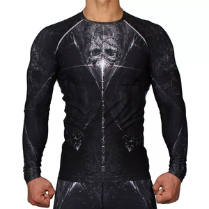 เสื้อแรชการ์ดผู้ชายแบบสั่งทำ คุณภาพสูง สำหรับ BJJ MMA ระบายอากาศได้ดี แขนยาว ป้องกันแสงแดด แห้งเร็ว เหมาะสำหรับเล่นเซิร์ฟและว่ายน้ำ - Product Image 1