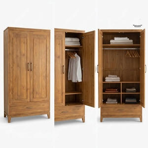 Juego de Muebles de Dormitorio Modernos de Madera de Teca Sólida, Cama King Size de Lujo, Armario, Tocador, Taburete, Mesitas de Noche, para Hotel, Villa, Habitación, Suite - Product Image 5