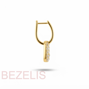 Pendientes de Aro Cuadrados Geométricos Dorados con Piedras Redondas de Diamante de Laboratorio, con Cierre de Clip, Joyería Fina, Regalo Ideal y para Bodas - Product Image 3