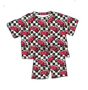 Conjunto de chándal para niños pequeños: Camiseta vintage oversize y pantalones cortos cargo de algodón, 2 piezas, estilo urbano, alta calidad - Product Image 1