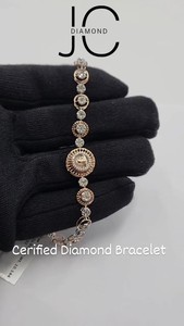 สร้อยข้อมือเพชรสีขาวสุดหรูคอลเลกชันสร้อยข้อมือเพชรที่ทำจากเพชรเป็นประกายกำไลเครื่องประดับเพชรที่มนุษย์สร้างขึ้น - Product Image 3