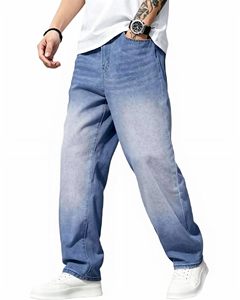 Pantalones Vaqueros de Mezclilla Rectos de Cintura Media para Hombre, Estilo Vintage, Ajustados, con Bolsillos, Ligeramente Elásticos, de Pierna Ancha, Largos - Product Image 2