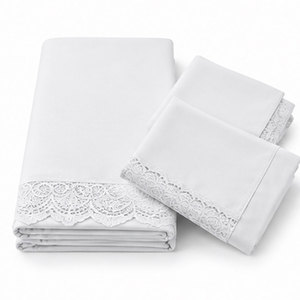 Plain White <b>Bed</b> Sheet Simple Modern Bedding Set With Soft Fabric And Matching <b>Pillow</b> Covers For Everyday Comfort - Product Image 5