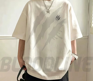 Men's <b>Oversized</b> Black <b>T</b>-<b>Shirt</b> Short Sleeve O-<b>Neck</b> Street Style Digital Print Pattern Breathable Cotton Jersey Fit - Product Image 6