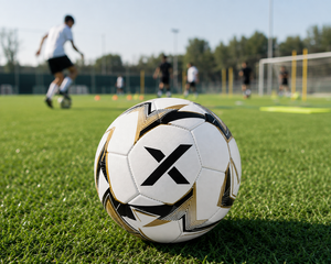 Ballon de football personnalisé X, ballon de football léger |   Blanc Noir Or |   Logo X |   Fabricant OEM ODM |   Qualité de conception haut de gamme - Product Image 6